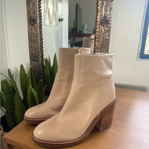 Women's Cream Ankle Boots